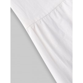 Casual Solid Color Ruffled Hem O-neck Pleated Long Maxi Tiered Dress