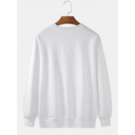 Mens Cartoon Goose Bumps Print Crew Neck Pullover Sweatshirts Winter