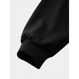 Mens Cartoon Space Astronaut Print Loose Drawstring Hoodies